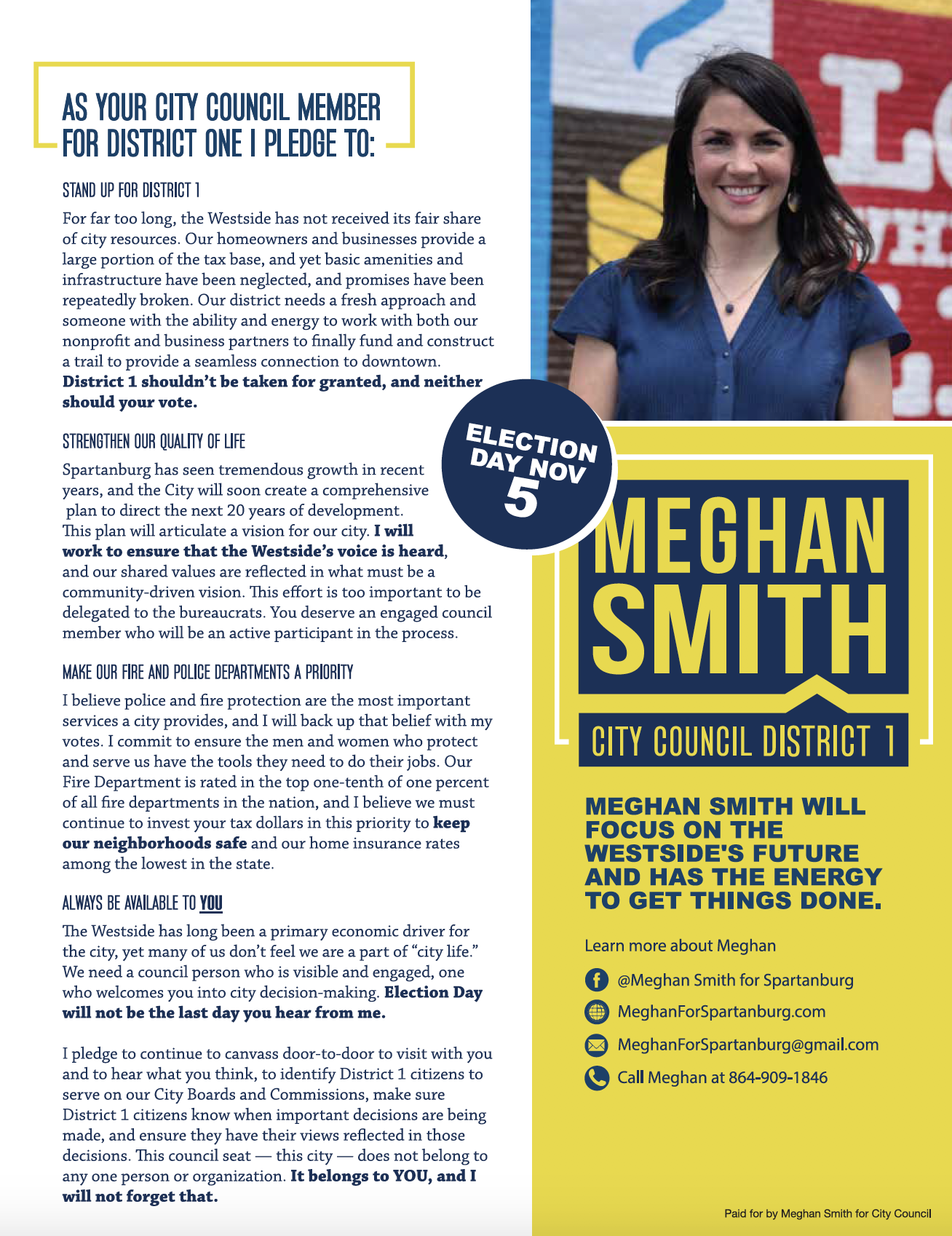 Meghan Smith on Spartanburg City Council.